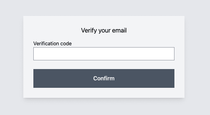 Next JS Sign up Verification Amplify